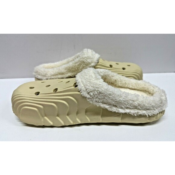 Women size 42-43 faux fur lined clog slipper beige rubber shoe - Picture 5 of 10